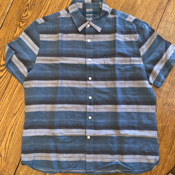 PERRY ELLIS LINEN/COTTON Blend Short-Sleeve Dress Shirt Size L - Picture 4 of 6